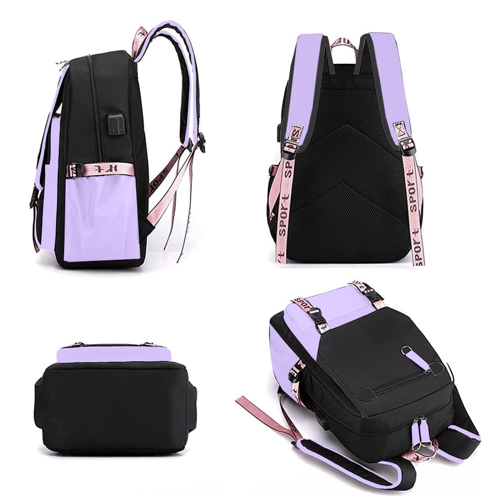 SANMADROLA School Backpack Bookbag, Heavy Duty Backpack 21L Schoolbag Bookbag with USB Charge Port