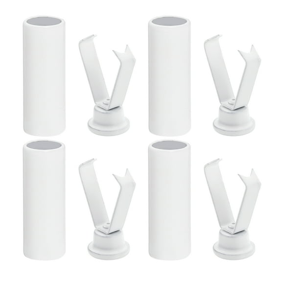 Metal Shoe Lace Tips, 4Pcs Shoelace Head, Cylindrical Tips Cord End Replacement for Shoestring (White)