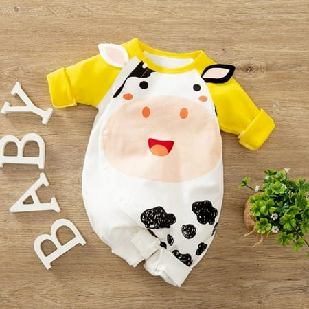 

Baby Rompers Boys Girls Infants Onesie Cartoon Outfits Button Cotton Jumpsuit