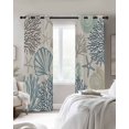 thumbnail image 4 of Ocean Coastal Kitchen Curtains Retro Coral Starfish Shell Seahorse Cafe Short Curtains for Bathroom Blackout Window Curtain Grommet Small Window Treatment Drapes for Bedroom Living Room 52"x45"x2, 4 of 9