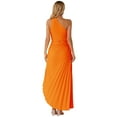 thumbnail image 2 of CHICTRY Womens One Shoulder Long Formal Dress Sleeveless Ruched Evening Ball Gown Cocktail Party Dress Orange XL, 2 of 7