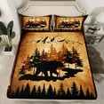 thumbnail image 2 of Manfei Farmhouse Bear Bed Sheets Set Twin Size, Rustic Wildlife Bed Sheets Twin, Jungle Animals Bedding Twin Size, Super Cozy Room Decoration, 3pcs, 2 of 7