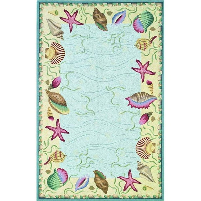HomeRoots 353652 30 x 50 in. Wool Blue & Ivory Area Rug