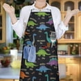 thumbnail image 6 of Black Dinosaurs with Weight Tags Apron-Garden Aprons for Women with Pockets-Cotton Linen Waterproof Kitchen Cooking Gardening Aprons Adjustable for Kitchen,Cooking,BBQ and Salon 33x27 Inch, 6 of 7