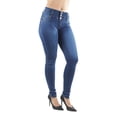 thumbnail image 2 of Fashion2Love Women's Juniors Colombian Design Butt Lift Push Up Mid Waist Skinny Jeans, 2 of 9