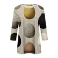 thumbnail image 4 of Dresfit Easter Shirts for Women Holiday Plus Size Crewneck 3/4 Sleeve Tops 2026 Bunny Egg Graphic Print Tees Baggy Loose Fit Tunic Blouse Gray 2XL, 4 of 5