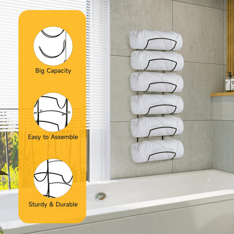 Bathroom Towel Holder, Wall Storage, Bathroom Decor, Towel Storage
