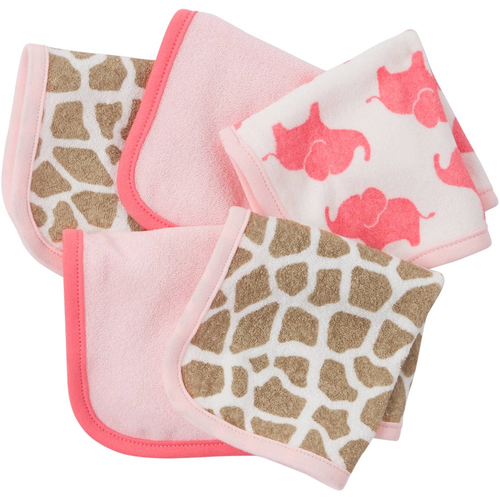 Child of Mine by Carter's Newborn Baby Girl Washcloths, 5 Pack