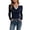 Dark Blue, variant on EYNMVR Women's Knitted Collared Sweaters Long Sleeve V-Neck Polo Shirts Winter Pullover Tops