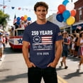 thumbnail image 4 of Rggeeun Men'S T-Shirts Stars And Stripes 250 Years We The People 1776-2026 Print Fireworks Holiday Short Sleeve Crew Neck For 4th Of July Outdoor Concert Freedom Tee,Navy,S, 4 of 5