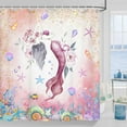 thumbnail image 3 of Mermaid Shower Curtain, Pink Sea Ocean Coral Reef Fish Seashell Theme Waterproof Fabric Bathroom Curtains, Beautiful Pink Sea Ocean Kids Girl Bathroom Shower Curtain with 12PCS Hooks, 36X70IN, 3 of 6