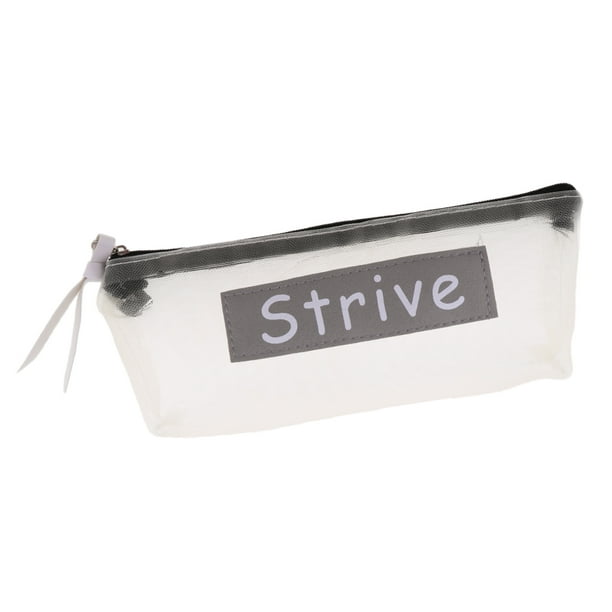 Estuche de lápices Simple Malla Cremallera Bolsa de papelería Bolsa de maquillaje Hombres Dama Gris