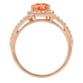 thumbnail image 3 of 1.935 ct Emerald Cut Simulated Red Diamond Solitaire with Simulated Diamond Accents 14K Rose Gold Womens Engagement Ring, 3 of 5