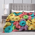 thumbnail image 4 of Wijzvio Fruit Hoops Cereal Throw Blanket Soft Fuzzy Fleece Blanket For Couch Bed Living Room Decoration 40"X30", 4 of 9
