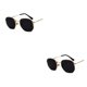 thumbnail image 2 of Qarigey Gafas de sol hexagonales para hombre y mujer, lentes polarizadas a la moda, montura ligera, protección para PC, color dorado, negro y oro negro gris C2 2Conjunto, 2 of 6