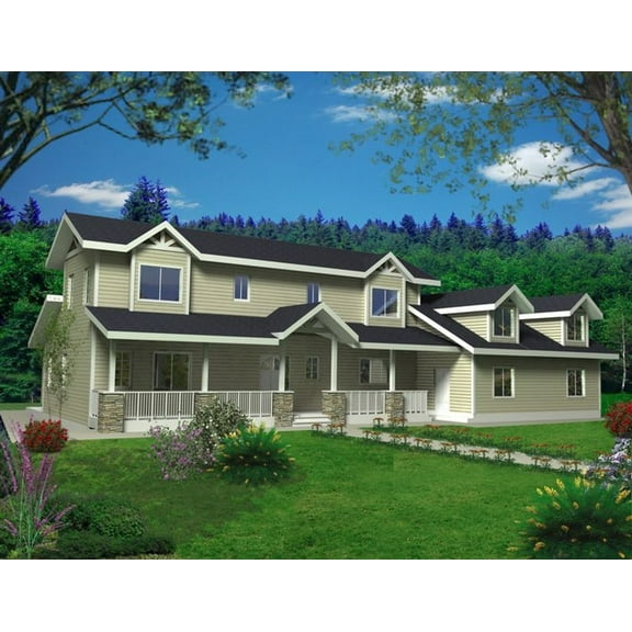 001-3284: Mountain Northwest 3 Bed, 3 Bath Luxury Home Plan, 2302 Sq Ft: Full Blueprints with License to Build by Home Plan Marketplace - Lesuto