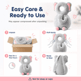 thumbnail image 6 of Head Protector Backpack, Adjustable Cartoon Animal Walking Cushion Backpack, Soft Wearable Plush Pad for Supervised Walking Practice, Elephant Design, 18M+, 6 of 7