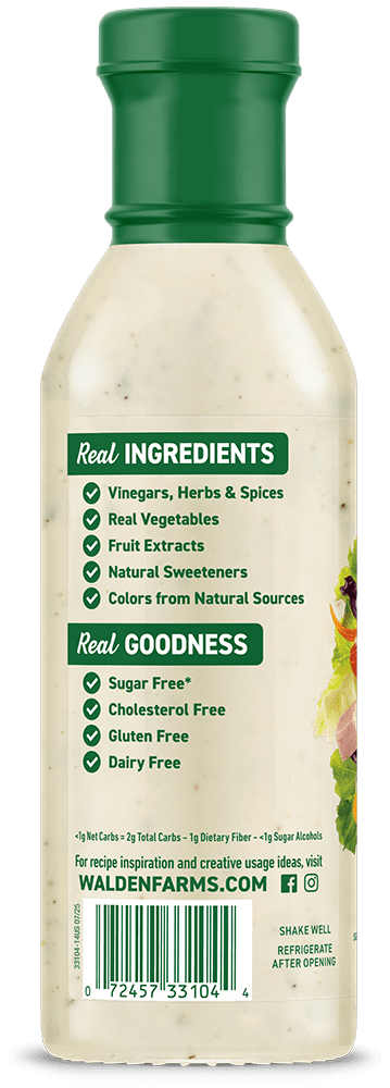 (6 pack) Walden Farms Ranch Dressing, 12oz. Bottle, Fresh-Delicious, Sugar Free 0g Net Carbs, Cool and Tangy