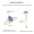 thumbnail image 5 of Rosec Jewels Tanzanite Teardrop Engagement Ring with Halo - 5X7 mm - Tanzanite Diamond Ring for Women - AAA Quality Certified, 18K Yellow Gold, US 5.50, 5 of 6