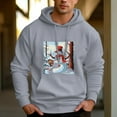 thumbnail image 6 of Men's 330g 100% Cotton Terry Dropped Shoulder Hoodie-Cartoon Santa Claus Pattern, 6 of 17