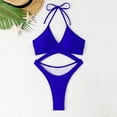 thumbnail image 4 of LEKWK One Piece Swimsuit Women Cutout Halter Crisscross Bathing Suit Slimming Cheeky Swimwear Summer Fashion Pool Party Vacation Beachwear, 4 of 7