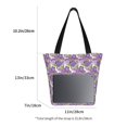thumbnail image 4 of Vsdgher Violets Flowers print Reusable Shopping Grocery Bags for Women Shopping with Pouch Foldable Pouch Lightweight Polyester Fabric, 4 of 6
