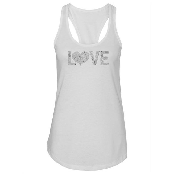 Love Text In Zentangle Tank Women -Image by Shutterstock, Female x-Large