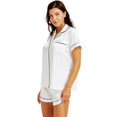 thumbnail image 5 of LONXU Women's Satin Pajamas Short Sleeve With Pajama Shorts Set Silk Soft Lounge Sets Button Down Sleepwear 2 Piece Pjs Set Nightwear Set XS-XXXL, 5 of 5