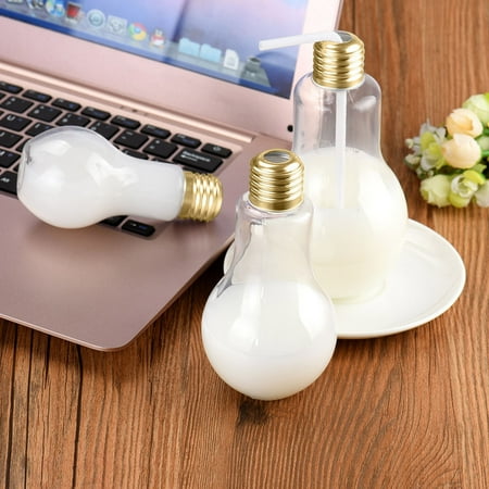 

Summer Bulb Water Bottle Brief Cute Milk Juice Bulbs Cup Leak-proof