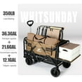 thumbnail image 3 of WHITSUNDAY Collapsible Double Decker Wagon with Tailgate, Heavy Duty Foldable Wagon with All-Terrain Big Wheels, Beach Wagon for Camping, Sports, Shopping, Garden Brown, 3 of 6