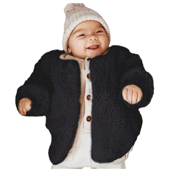 KBKYBUYZ Toddler Baby Kids Girls Windproof Winter Solid Coat Thicken Warm Outwear