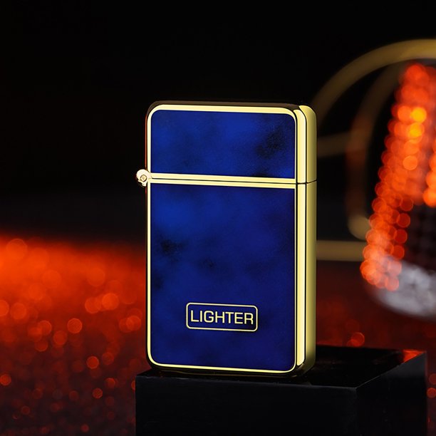 Precios Reducidos, Encendedor de llama roja, clásico, resistente al viento, de gas, de butano, de doble llama, con caja de regalo, regalos para hombres Akmoler