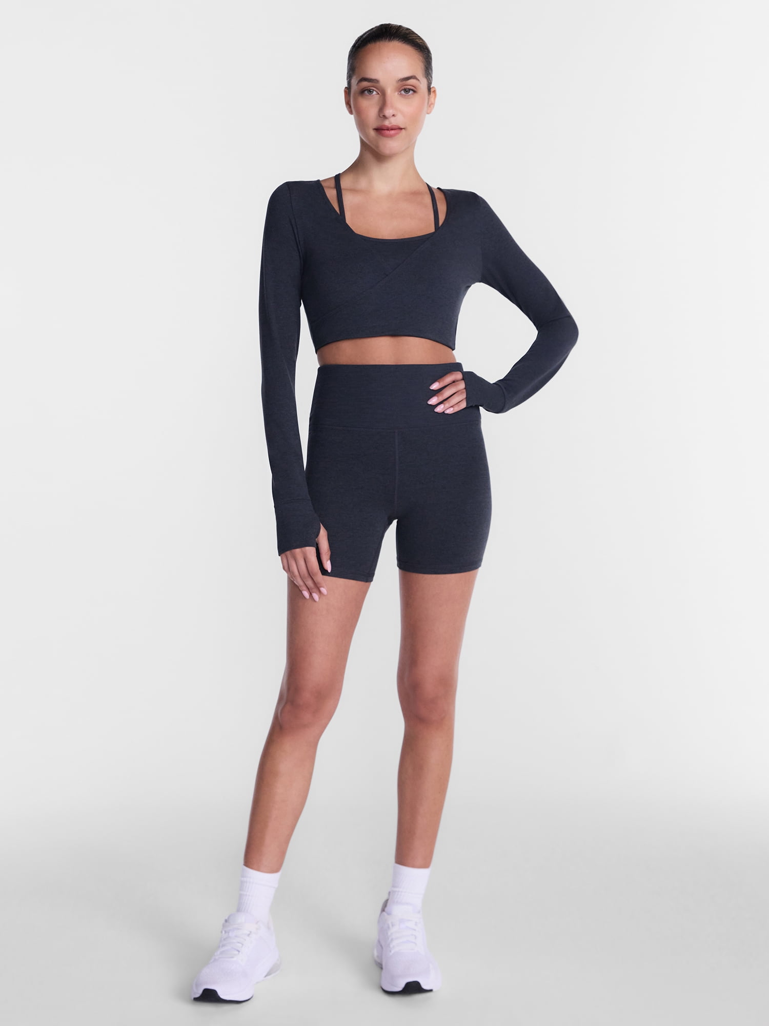 Athletic Works Women's ButterCore Wrap Top with Built In Bra, Sizes XS-XXXL