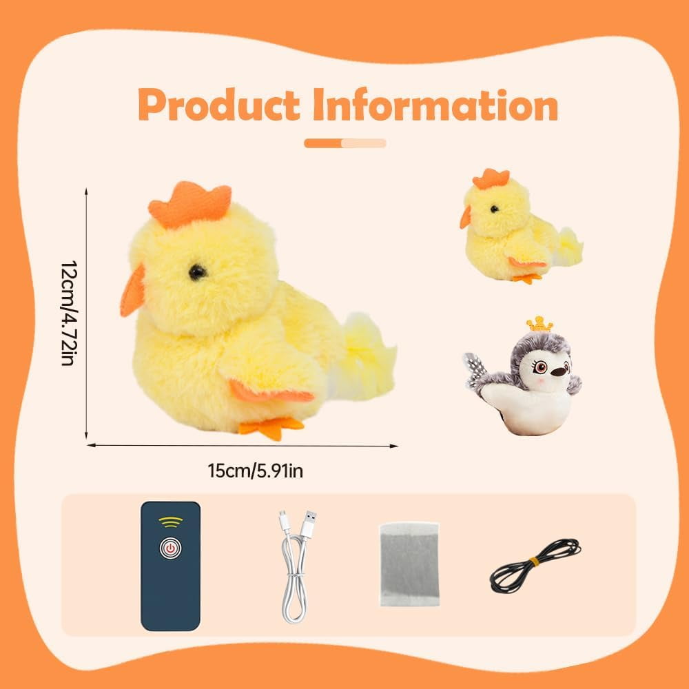 Flapping Bird Cat Toy, Rechargeable Interactive Chirping Bird Cat Toy, 3 Modes, Touch Activated