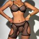 thumbnail image 4 of Gibobby Conjuntos de bragas de encaje Lencería de Mujer de Encaje Sexy Mesh de Dormir Boudoir Outfits Lingerie Plus Size Body Lencería Conjunto De Lencería Sexy(Negro, G), 4 of 5