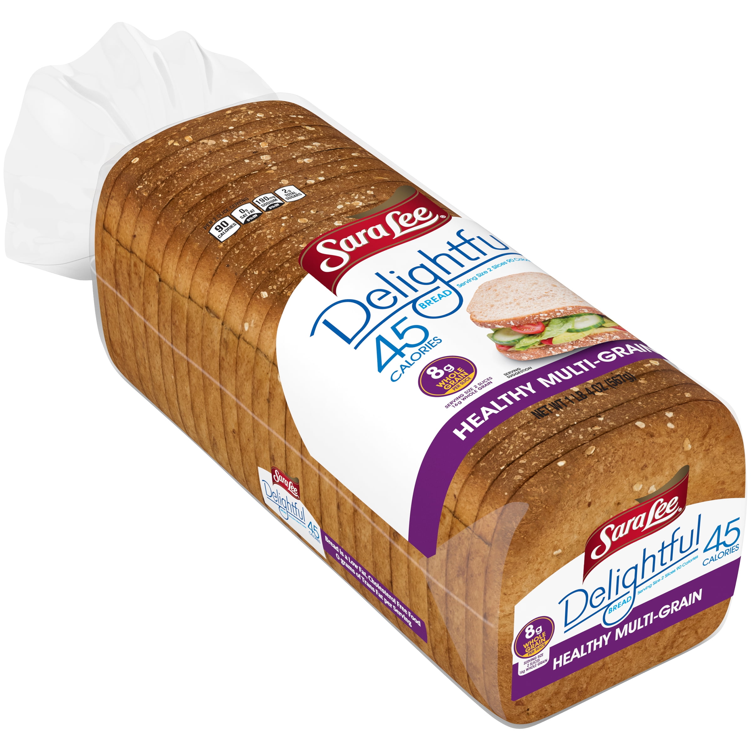 Sara Lee Delightful Healthy Multi Grain Bread 45 Calories Per Slice 1 Pound 4 Ounce Loaf Walmart Com Walmart Com