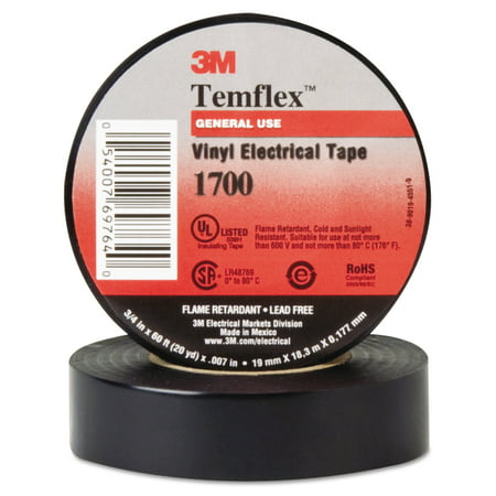 3M Temflex 1700 Vinyl Electrical Tape, 3/4