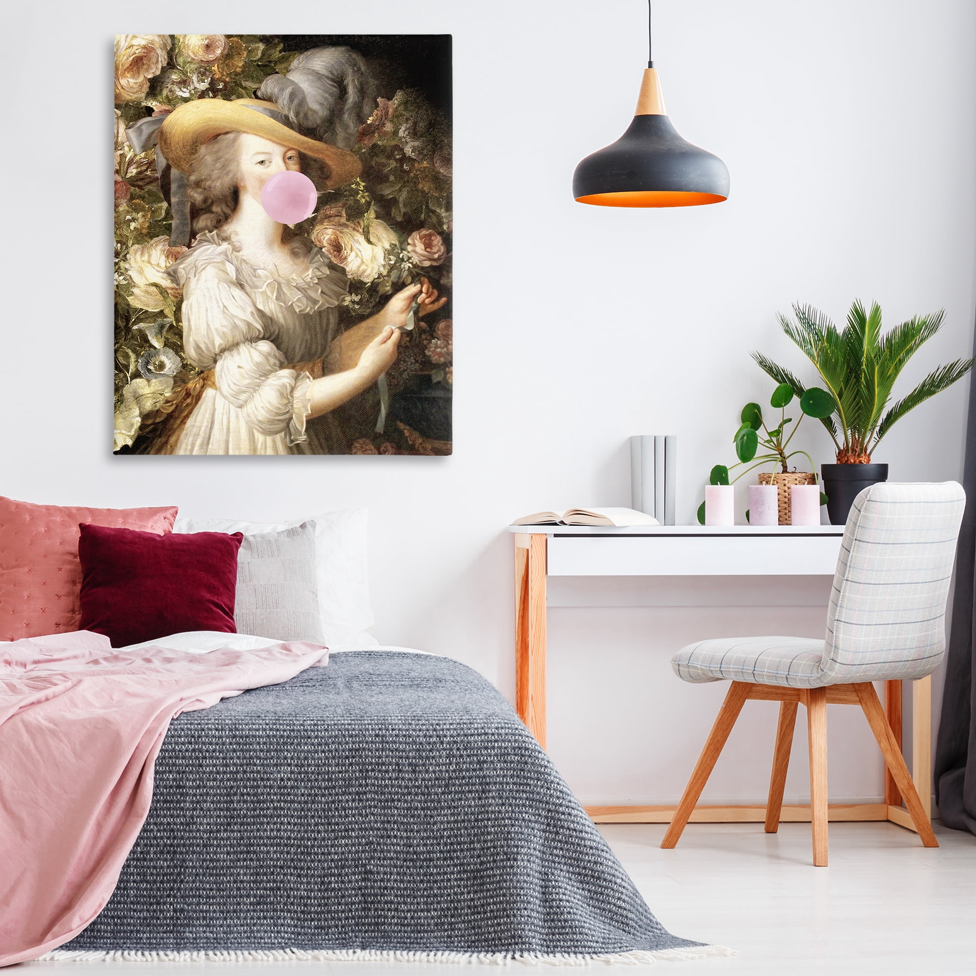 Stupell Industries Renaissance Lady & Gum People Painting Wrapped Canvas Art Print Wall Art, 36 x 48