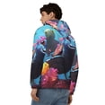 thumbnail image 4 of Uemuo Lively Cute Turtle for Men's Fashion Full-zip Hoodies & Sweatshirts with Kangaroo Pocket, Zip-up Hooded Sweatshirt, Moisture Wicking & Breathable-Large, 4 of 5