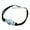 Black, variant on Downward Facing Dog Pug Doing Yoga Novelty Suede Leather Metal Bracelet