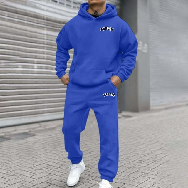 WILLBEST Sudaderas para Hombre, Conjunto De Sudadera con Capucha Deportiva De Manga Larga con Estampado De Letras Informal A La Moda De Otoño e Invierno para Hombre y Mujer Grande