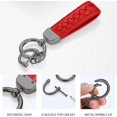 thumbnail image 3 of HAHDAXIA Genuine Leather Car Keychain with 2 Key Rings,Car Fob Key Keychain Holder with Anti-Lost D-Ring for Men Women, 3 of 6
