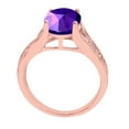 thumbnail image 2 of Mauli Jewels Rings for Women 2.46 Carat Oval Cut Amethyst and Diamond Antique Ring 4-Prong 10K Rose Gold, 2 of 6