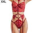 thumbnail image 1 of Conjunto de lencería de encaje sexy para mujer Liguero Sujetador Panty Bralette Ropa interior, Rojo, XXL Speravity XX000166-14, 1 of 7