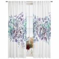 thumbnail image 2 of Sheer Curtains 96 Inches Long, Purple Blue Eucalyptus Leaves Light Filtering Window Curtains for Living Room, Spring Summer Botanical Floral Rod Pocket Voile Sheer Curtain Drapes, 52"Wx96"L, 2 Panels, 2 of 8