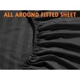 thumbnail image 5 of 6 Piece Bed Sheet Set - 12 Inch Deep Pocket - 600 Thread Count - 100% Egyptian Cotton - Extra Soft and Luxury - Black Stripe, Full Size., 5 of 7