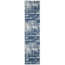 SAFAVIEH Skyler Elsie Abstract Runner Rug, Ivory/Navy, 2'2" x 9'