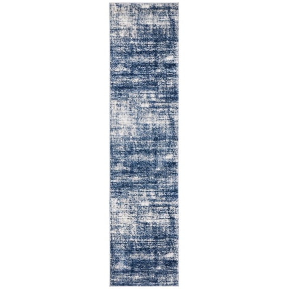 SAFAVIEH Skyler Elsie Abstract Runner Rug, Ivory/Navy, 2'2" x 9'