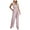 Pink, variant on Ausyst Jumpsuits for Women Dressy Solid Color Comfortable Casual Versatile Suspender One-piece Wide Leg Bib Pantss Summer Baggy Rompers Clearance