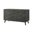 thumbnail image 3 of Modrest Soria 6-Drawer Modern Wood & Stainless Steel Dresser in Wash Gray, 3 of 6